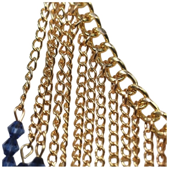 🎁 Two Tone Handmade Fringe Crystal Necklace - Picture 16 of 16